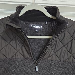 Barbour Charcoal Quilted Half-Zip Sweater